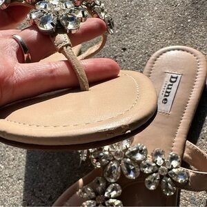 Dune London 'Kacey' Sandals With Crystal Flowers Size 41/US 11